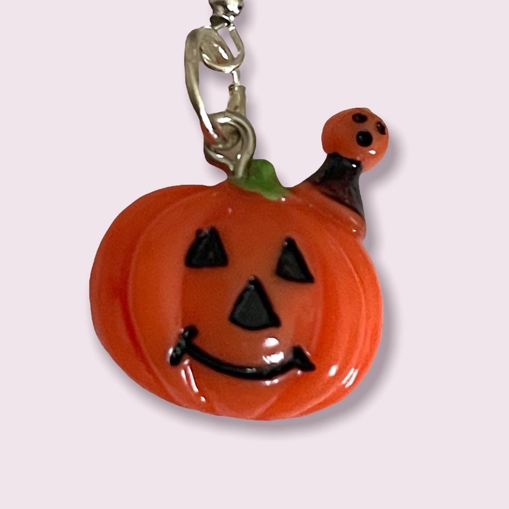 New Handmade Sterling Silver Halloween Pumpkin & Baby Earrings - Picture 6 of 9